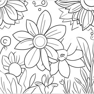 Colorful Spring Flowers Coloring Page 38684-30945