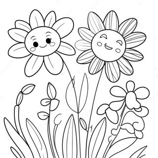 Colorful Spring Flowers Coloring Page 38684-30948