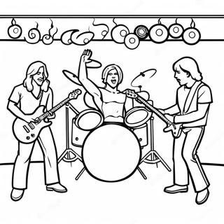 Rock N Roll Band On Stage Coloring Page 38704-30961