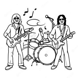 Rock N Roll Band On Stage Coloring Page 38704-30962