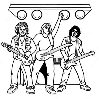 Rock N Roll Band On Stage Coloring Page 38704-30964