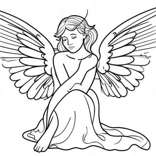 Fallen Angel Fairy With Ethereal Wings Coloring Page 38713-30967