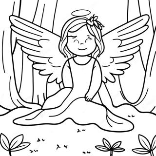 Mysterious Fallen Angel Fairy In A Dark Forest Coloring Page 38714-30969