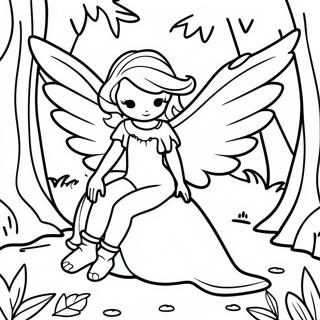 Mysterious Fallen Angel Fairy In A Dark Forest Coloring Page 38714-30970