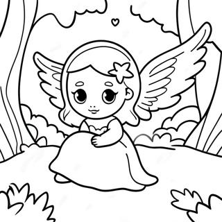 Mysterious Fallen Angel Fairy In A Dark Forest Coloring Page 38714-30971