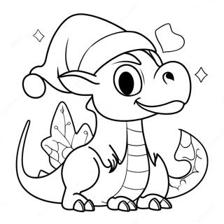 Festive Dragon With Santa Hat Coloring Page 38724-30974