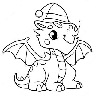 Festive Dragon With Santa Hat Coloring Page 38724-30975