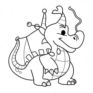 Festive Dragon With Santa Hat Coloring Page 38724-30976