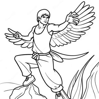 Hawk From Cobra Kai In Action Coloring Page 38774-31019