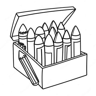 Colorful Crayons In A Box Coloring Page 38814-31047