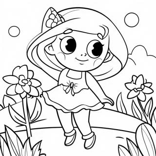 Magical Pixie In A Flower Garden Coloring Page 38824-31057