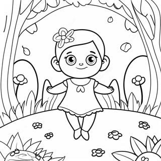 Magical Pixie In A Flower Garden Coloring Page 38824-31058