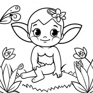 Magical Pixie In A Flower Garden Coloring Page 38824-31059