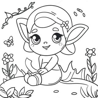 Magical Pixie In A Flower Garden Coloring Page 38824-31060