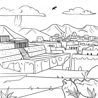 Mesopotamia Sumerian City Coloring Page 38854-31080