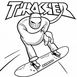 Thrasher Skateboard Logo Coloring Page 38863-31082