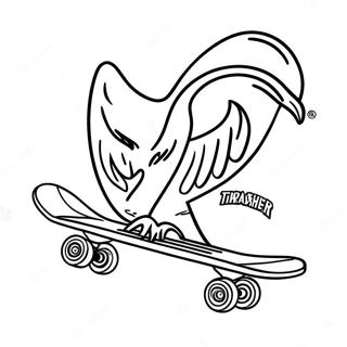 Thrasher Skateboard Logo Coloring Page 38863-31083