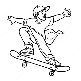 Thrasher Skateboarder Performing A Trick Coloring Page 38864-31085