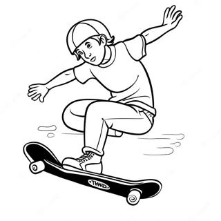 Thrasher Skateboarder Performing A Trick Coloring Page 38864-31088