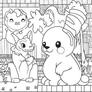 Colorful Pixel Art Animals Coloring Page 3887-3146