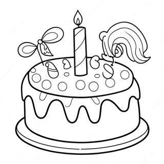 Happy Birthday Sister Cake Coloring Page 38883-31104