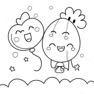 Cute Happy Birthday Sister Balloon Coloring Page 38884-31105