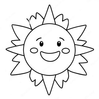 Joyful Smiling Sun Coloring Page 38894-31118