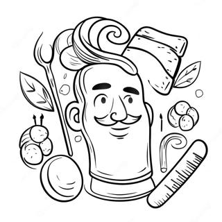 Funny Bread Barber With Scissors Coloring Page 38924-31138