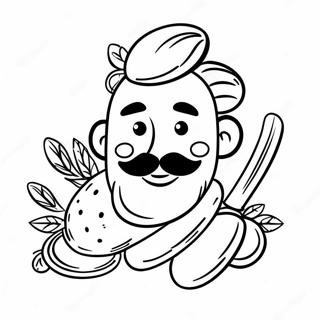 Funny Bread Barber With Scissors Coloring Page 38924-31139