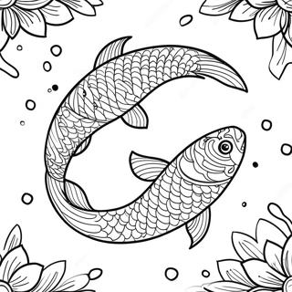 Detailed Koi Fish Swimming Coloring Page 38984-31179