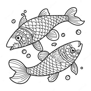 Detailed Koi Fish Swimming Coloring Page 38984-31180