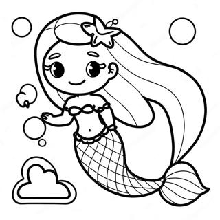 Happy Birthday Mermaid Coloring Page 39003-31196