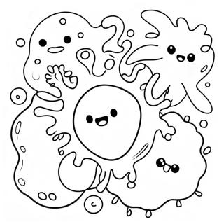 Cute Cartoon Bacteria Coloring Page 39024-31209