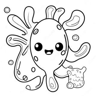 Cute Cartoon Bacteria Coloring Page 39024-31210