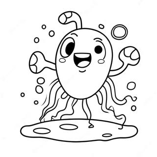 Cute Cartoon Bacteria Coloring Page 39024-31212