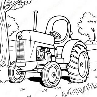 Vintage Pulling Tractor Coloring Page 39044-31222