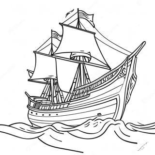 Historical Mayflower Voyage Coloring Page 39064-31240