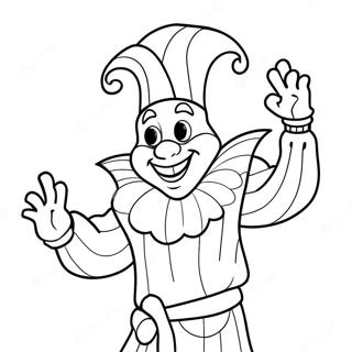 Colorful Jester Performing Tricks Coloring Page 39074-31245