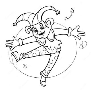 Colorful Jester Performing Tricks Coloring Page 39074-31246