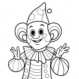 Colorful Jester Performing Tricks Coloring Page 39074-31247