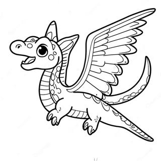 Majestic Sandwing Dragon In Flight Coloring Page 39124-31288