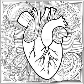 Detailed Heart Anatomy Coloring Page 3916-3165