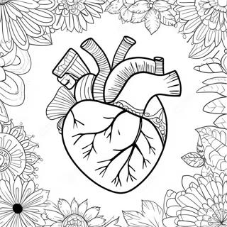 Detailed Heart Anatomy Coloring Page 3916-3166