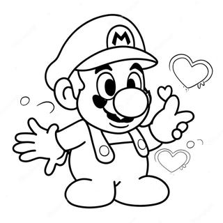 Mario Valentine S Day Coloring Page 39183-31329