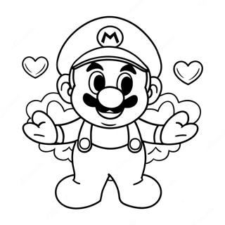 Mario Valentine S Day Coloring Page 39183-31331