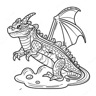 Realistic Water Dragon Swimming Coloring Page 39193-31337