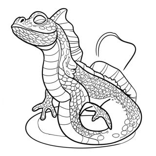 Realistic Water Dragon Swimming Coloring Page 39193-31339