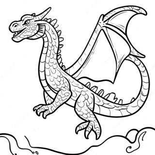 Majestic Water Dragon Flying Coloring Page 39194-31349