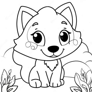 Kawaii Cute Wolf Coloring Pages