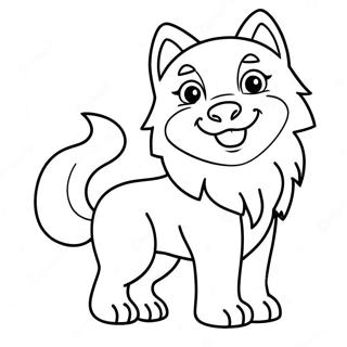 Kawaii Cute Wolf Coloring Page 39213-31359